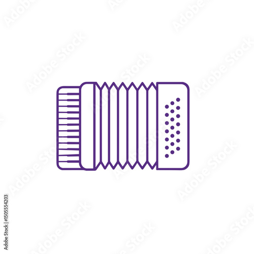 Accordion icon for folk music apps and cultural music education platforms
