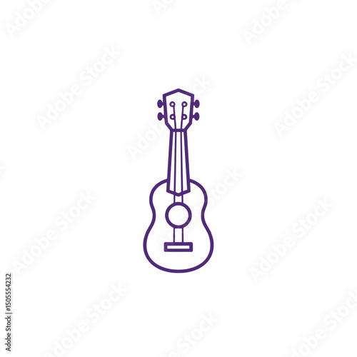 Ukulele icon for tropical music platforms and beginner instrument lessons