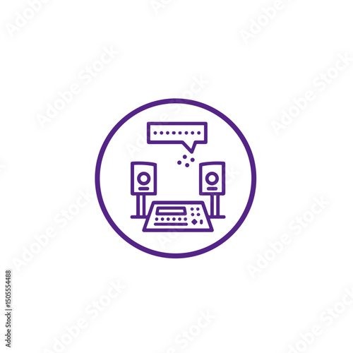 Recording studio icon for music production apps and audio editing platforms