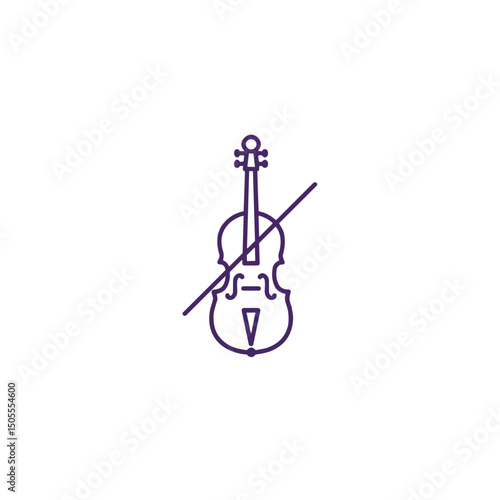 Violin with bow icon for classical music apps and educational platforms