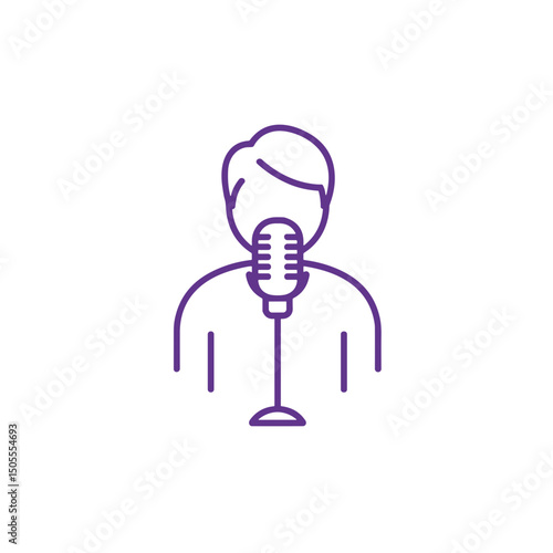 Singer icon for vocal training apps and concert promo materials