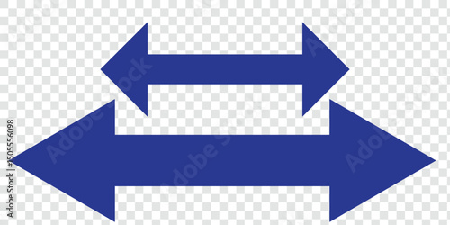 Long arrow vector icon. Black horizontal double arrow. Vector 10 Eps.