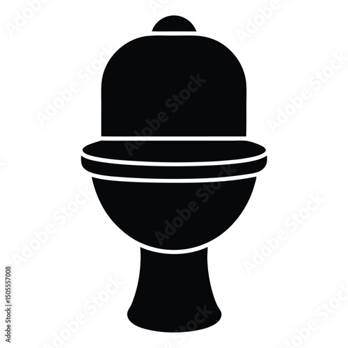 Black Toilet Icon Classic Restroom Fixture for Minimalist Bathroom Design Representation