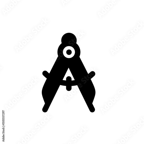 arc caliper math tool glyph icon