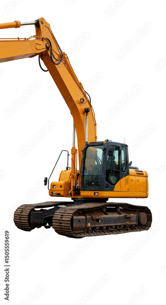 Isolated Photo of A Yellow Excavator With Black Background Heavy Construction Equipment Isolated Photo of A Yellow Excavator With Black Background Heavy Construction Equipment