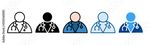 Doctor Icon Set Multiple Style Collection