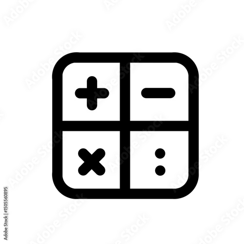 math calculate , calculator line icon