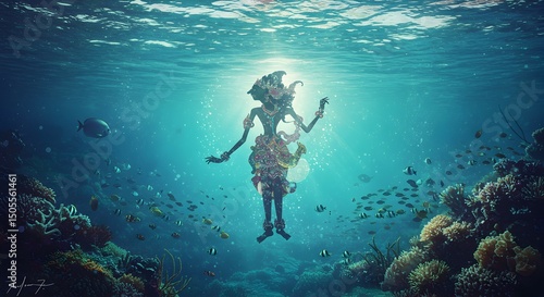 Wallpaper Mural Underwater Wayang A Shadow Puppet Dance in the Coral Reef Torontodigital.ca