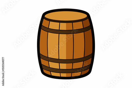 wooden barrel isolated on white