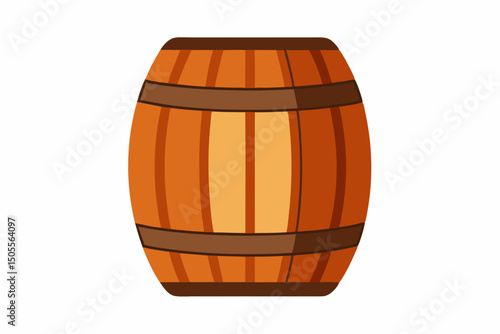 wooden barrel isolated on white