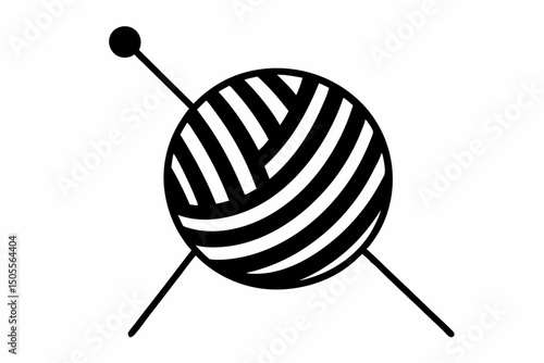 knitting needles and ball