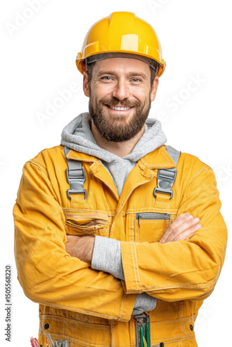 Industrial Electrician Portrait isolated on Transparent Background PNG