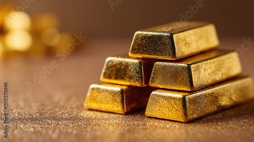 Wallpaper Mural Gold, Rising gold prices. Money in hands of man. Gold bars with growing charts. Increase in cost of precious metals. Man buys 999-carat gold. Investments in golden securities. Buying aurum ETF	 Torontodigital.ca