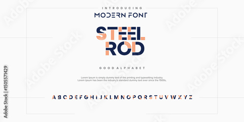 Creative Outline Double line monogram alphabet and tech fonts. Lines font regular uppercase and lowercase. Vector illustration.