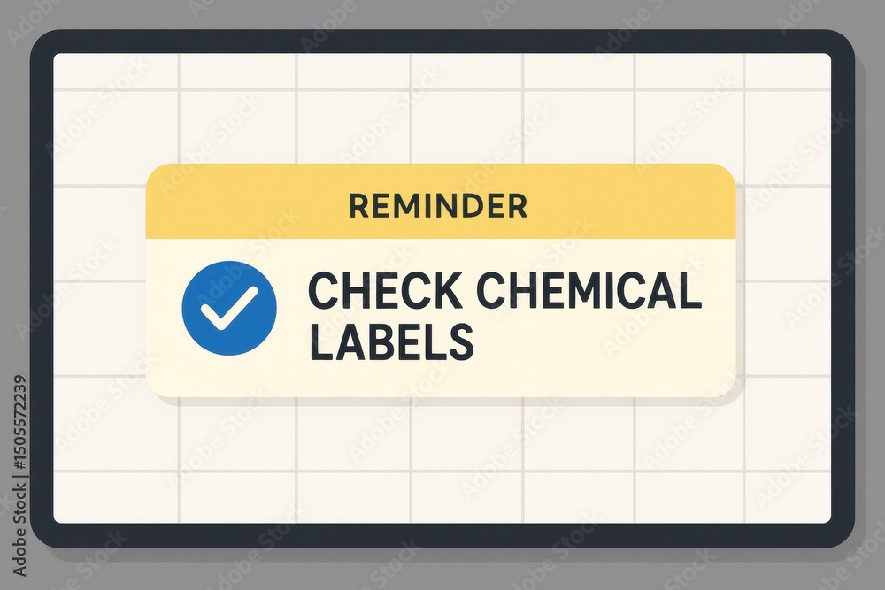Obraz premium Reminder to Check Chemical Labels for Safety and Proper Usage in Various Environments