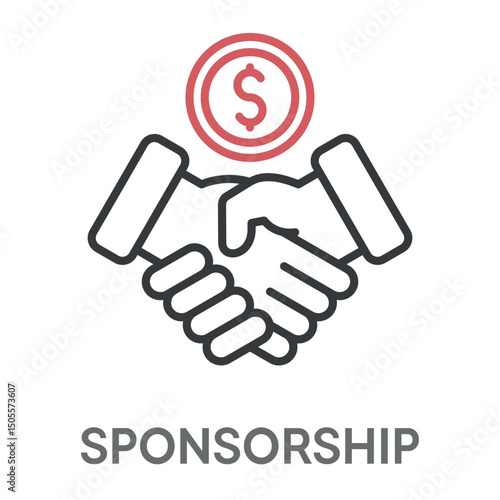 sponsorship concept simple design icons, simple style design inspiration for any interface and purpose suitable for symbols and more