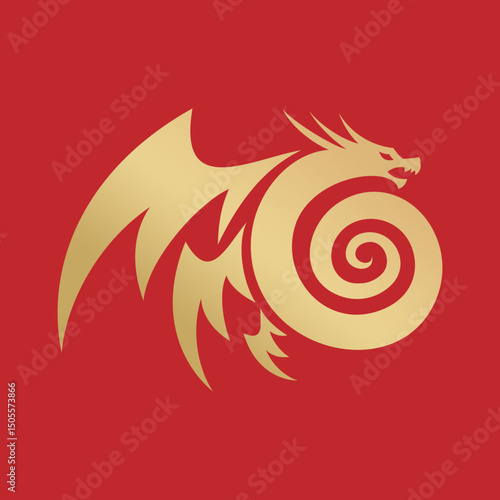 Fierce Dragon Head Logo: Powerful Fantasy Vector Design