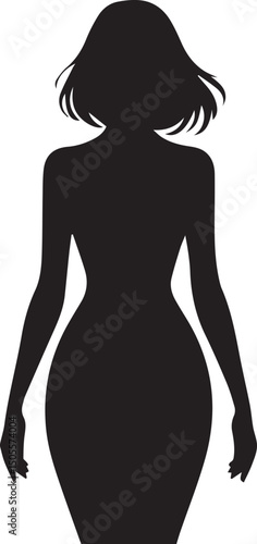 Silhouette of a Standing Young Girl