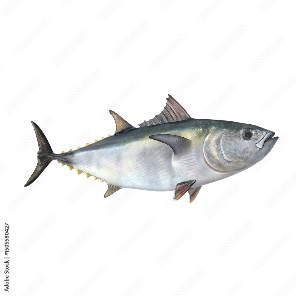 Tuna fish isolated on transparent background, realistic marine seafood illustration Tuna fish isolated on transparent background, realistic marine seafood illustration