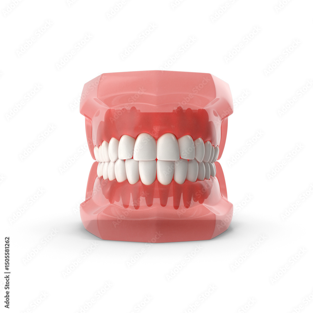 Fototapeta premium Transparent Dental Jaw Model Isolated on Transparent Background