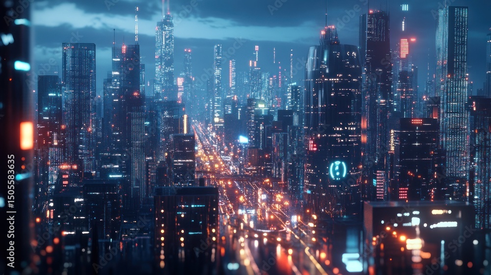 Futuristic cityscape aerial view Futuristic cityscape aerial view