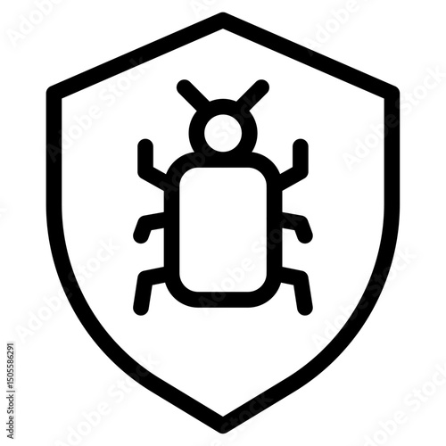 Antivirus icon Black and white outline vector