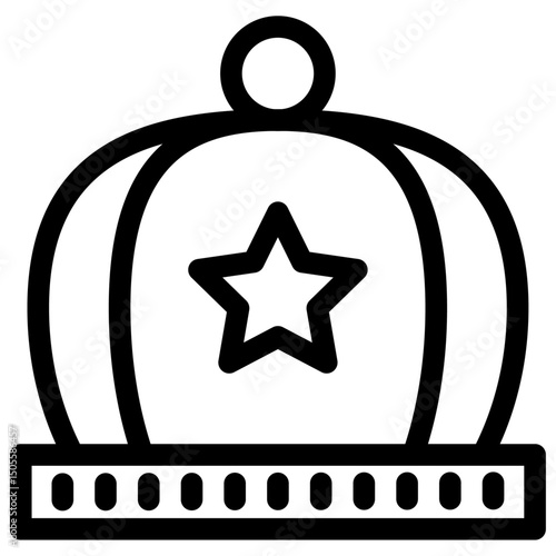 Baby hat icon Black and white outline vector