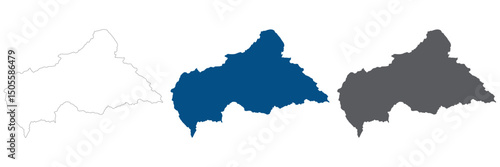 Central African Republic map. Map of Central African Republic in set color