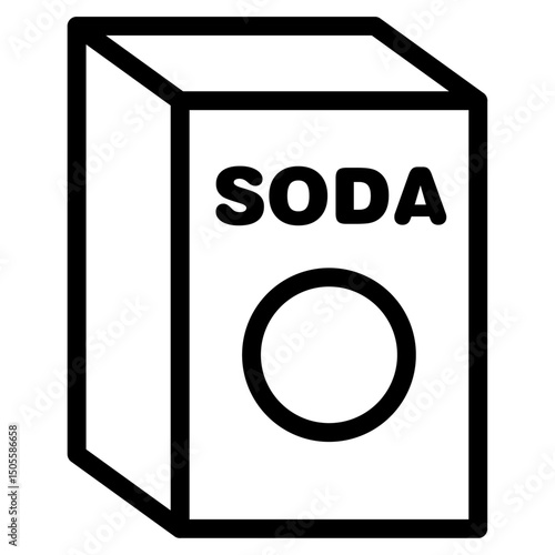 baking soda icon Black and white outline vector