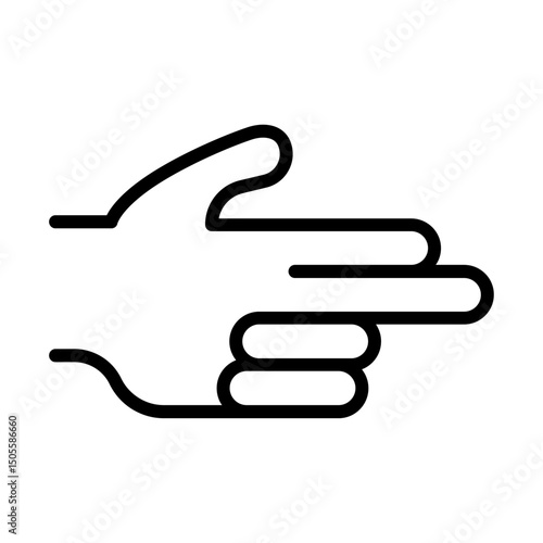 Bang bang gesture icon Black and white outline vector