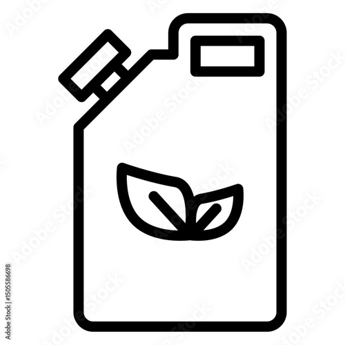 Biofuel canister icon Black and white outline vector