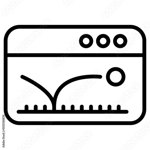 Bounce rate icon Black and white outline vector