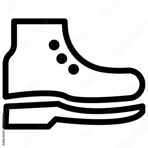 brisk boots icon Black and white outline vector