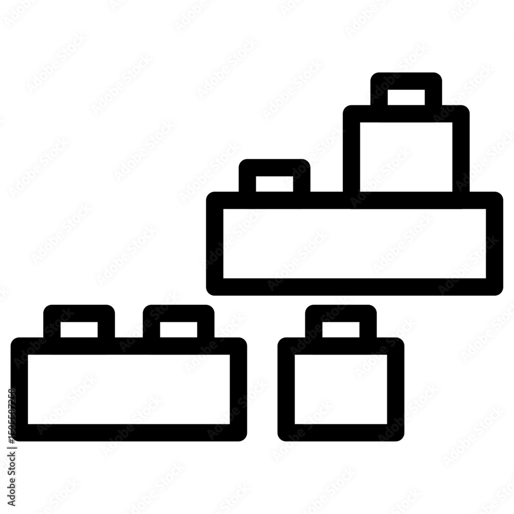 building toy icon Black and white outline vector building toy icon Black and white outline vector