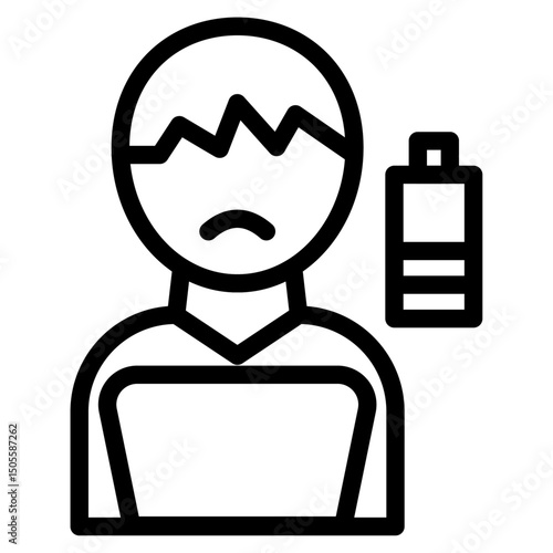 Burnout icon Black and white outline vector