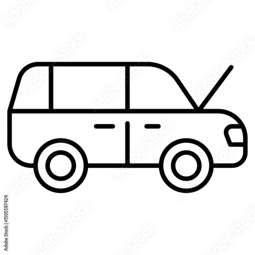 Car diagnostic icon Black and white outline vector