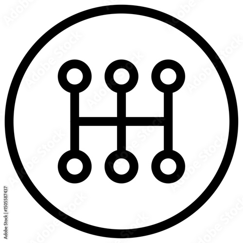 car gearbox Icon Black and white outline vector