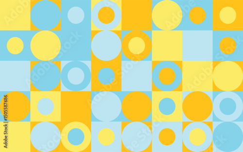 Beachside colour palette bubble pattern,geometric pattern on four colour in scandinavian style 