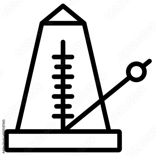 Classic Metronome icon Black and white outline vector