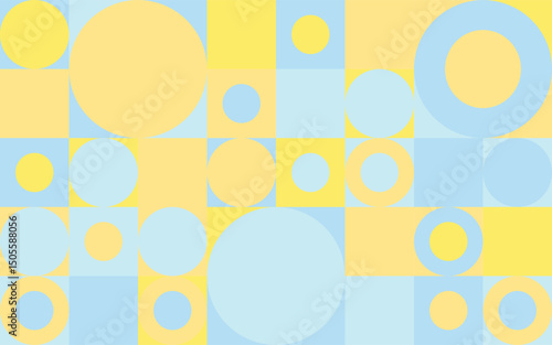 Beachside colour palette bubble pattern,geometric pattern on four colour in scandinavian style 