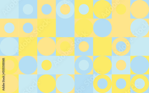 Beachside colour palette bubble pattern,geometric pattern on four colour in scandinavian style 