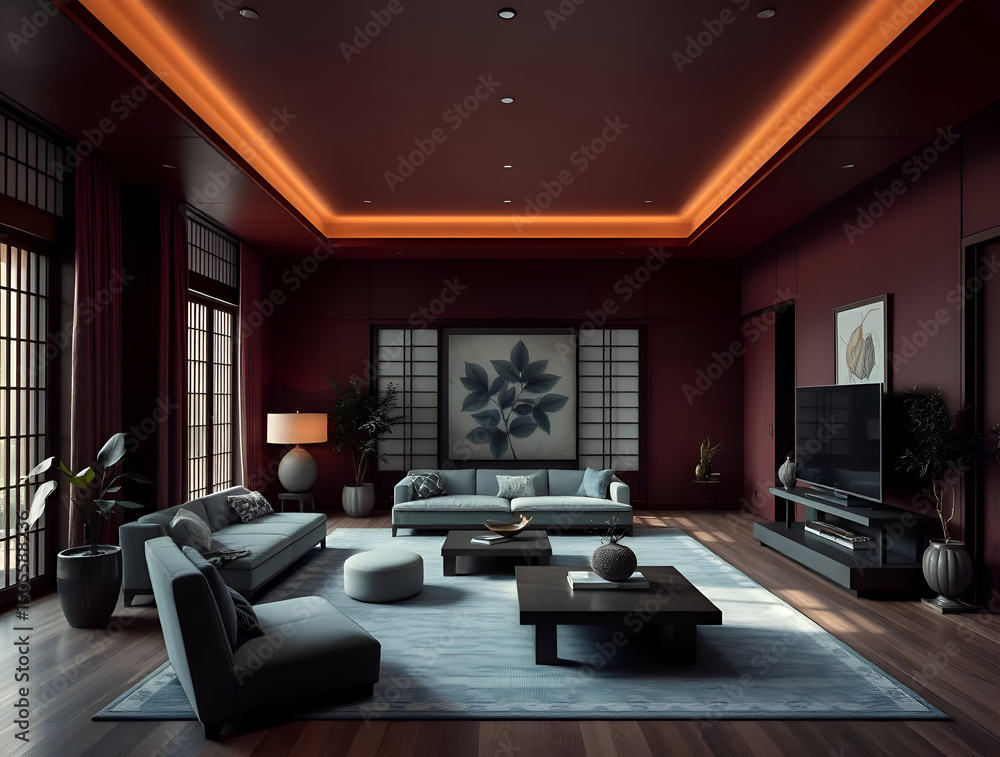 3d interior of a Japandi style living room, a design with simplicity, natural elements, and minimalism 3d interior of a Japandi style living room, a design with simplicity, natural elements, and minimalism