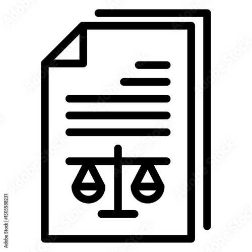 Court file icon Black and white outline vector