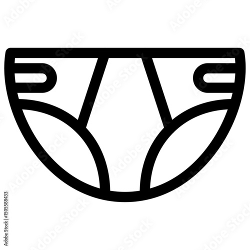 diaper icon Black and white outline vector