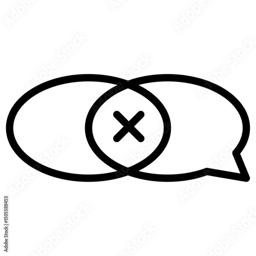 Disagreement icon Black and white outline vector