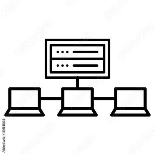 edge computing Icon Black and white outline vector