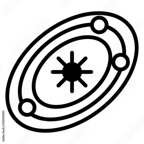 Galaxy icon Black and white outline vector