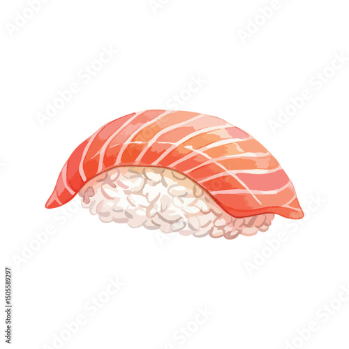 Salmon nigri Isolated on Transparent Background – Watercolour Illustration