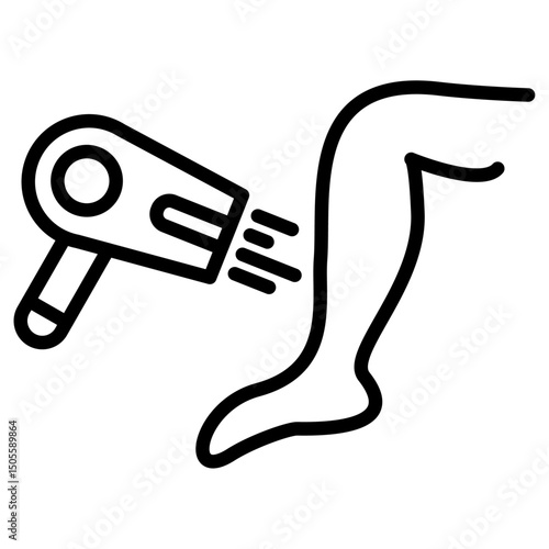 Laser hair removal icon Black and white outline vector