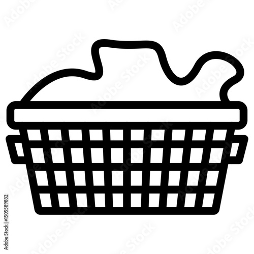 laundry hamper icon Black and white outline vector